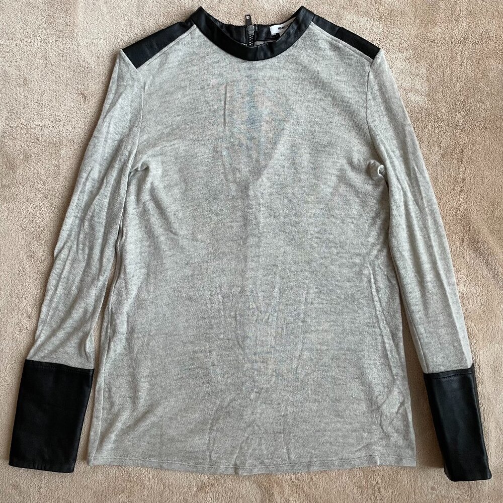 Helmut Lang Wool and Leather Sweater